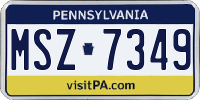 PA license plate MSZ7349