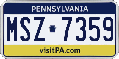 PA license plate MSZ7359