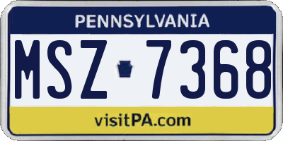 PA license plate MSZ7368