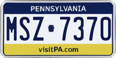 PA license plate MSZ7370