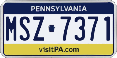 PA license plate MSZ7371