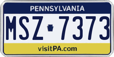 PA license plate MSZ7373