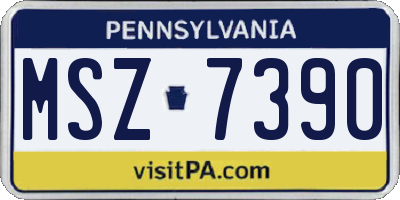 PA license plate MSZ7390