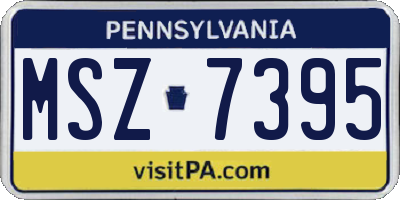 PA license plate MSZ7395
