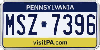 PA license plate MSZ7396