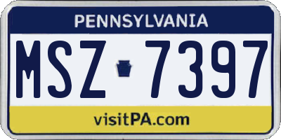 PA license plate MSZ7397