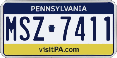 PA license plate MSZ7411