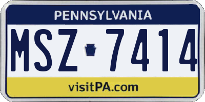 PA license plate MSZ7414