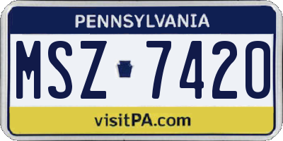 PA license plate MSZ7420