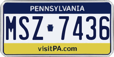 PA license plate MSZ7436
