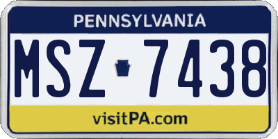 PA license plate MSZ7438