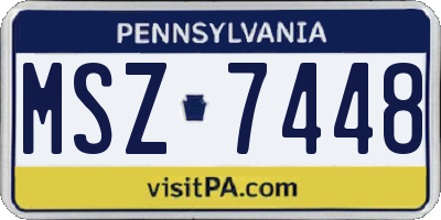 PA license plate MSZ7448