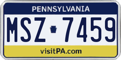 PA license plate MSZ7459