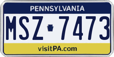 PA license plate MSZ7473