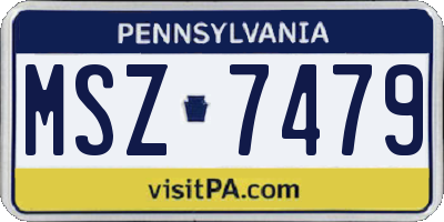 PA license plate MSZ7479