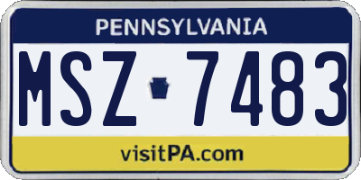 PA license plate MSZ7483