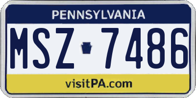 PA license plate MSZ7486