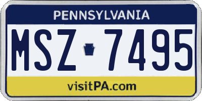 PA license plate MSZ7495