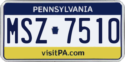 PA license plate MSZ7510