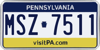 PA license plate MSZ7511