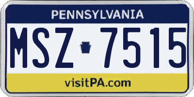 PA license plate MSZ7515