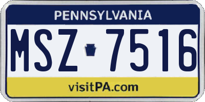 PA license plate MSZ7516