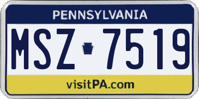 PA license plate MSZ7519