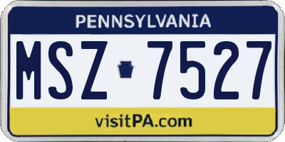 PA license plate MSZ7527
