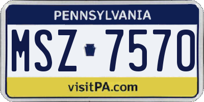 PA license plate MSZ7570