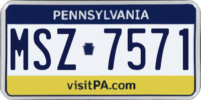 PA license plate MSZ7571