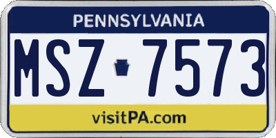 PA license plate MSZ7573