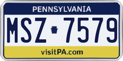 PA license plate MSZ7579