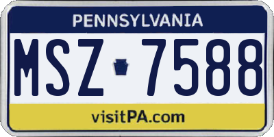 PA license plate MSZ7588