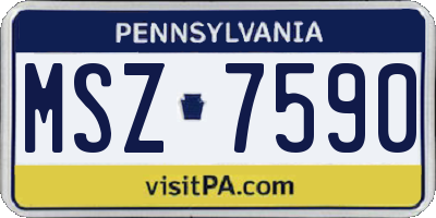 PA license plate MSZ7590