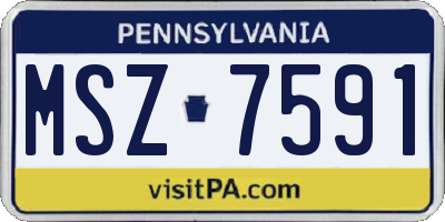 PA license plate MSZ7591