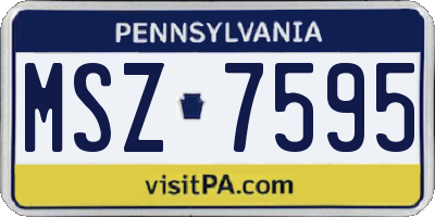 PA license plate MSZ7595
