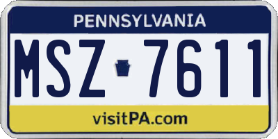 PA license plate MSZ7611