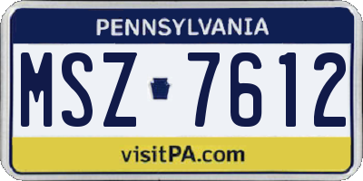 PA license plate MSZ7612