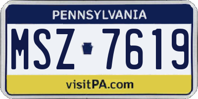 PA license plate MSZ7619