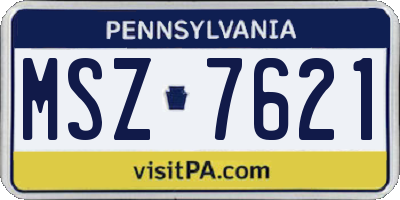 PA license plate MSZ7621