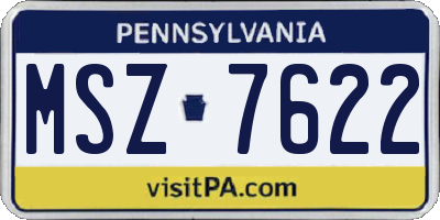PA license plate MSZ7622