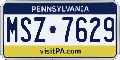 PA license plate MSZ7629