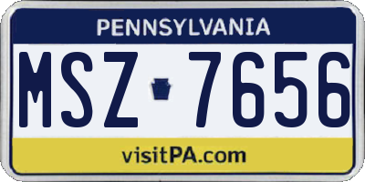 PA license plate MSZ7656