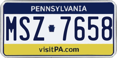 PA license plate MSZ7658