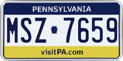 PA license plate MSZ7659