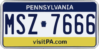 PA license plate MSZ7666