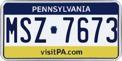PA license plate MSZ7673