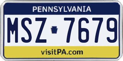 PA license plate MSZ7679