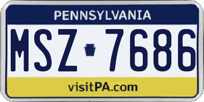 PA license plate MSZ7686