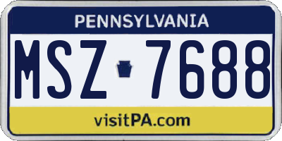 PA license plate MSZ7688